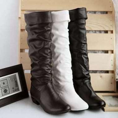 VERISH SPV IMPORT WOMAN OVERKNEE WINTER LONG HIGH BOOTS PU LEATHER SEPATU WANITA SELUTUT KOREAN STYL