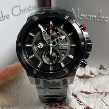 Original 100%!! Alexandre Christie Pria AC 6530 / AC6530 Black List Red Garansi Resmi 1 tahun