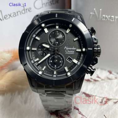 Original 100%!! Alexandre Christie Pria AC 6522 / AC6522 Full Black Garansi Resmi 1 tahun
