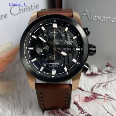 Original 100%!! Alexandre Christie Pria AC 6562 / AC6562 Black Rosegold Brown Garansi Resmi 1 tahun