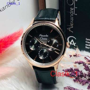 Original 100%!! Alexandre Christie Pria AC 6569 / AC6569 Black Rosegold Garansi Resmi 1 tahun