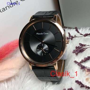 Original 100%!! Alexandre Christie Pria AC 8575 / AC8575 Black Rosegold Garansi Resmi 1 tahun