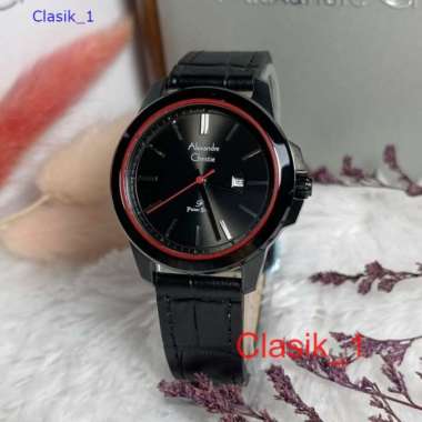 Original 100%!! Alexandre Christie Wanita AC 1017 AC1017 Kulit Black List Red Garansi Resmi 1 tahun