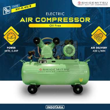Kompresor Angin Listrik 5.5HP / 8 BAR 125L Shigemitsu - OIL FREE