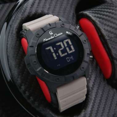 JAM TANGAN PRIA DIGITAL ALEXANDRE CHRISTIE AC 9364 BLACK GREY ORIGINAL