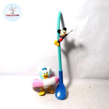 Sendok Sedotan Tutup Gelas Donal Bebek Miki Tikus Mouse Disney Toys