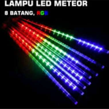 Lampu LED Hujan Meteor/Lampu Meteor Jatuh Hias Gantung 30cm 8 set