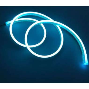 Lampu Led neon Flexible Rope light Custom Warna Ice Blue / Biru muda meteran lampu neon