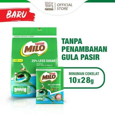 Promo Harga MILO ActivGo Reguler Less Sugar per 10 sachet 28 gr - Blibli