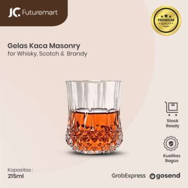 Gelas Kaca Teh Kopi Minuman Whiskey Scotch Glass Masonry 8707 - 215Ml