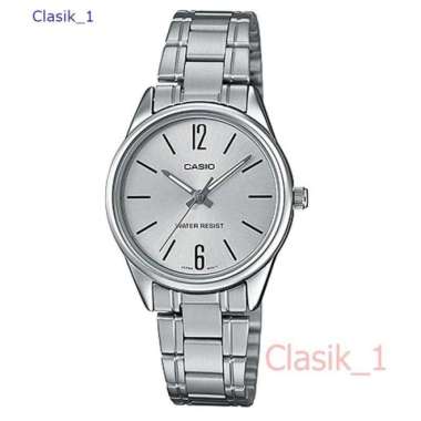 Original 100%!! CASIO LTP-V005D-7BUDF - Jam Tangan Wanita Silver Putih