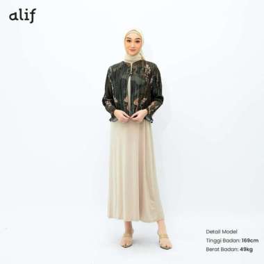 ALIF CARDIGAN PLEATS PLISKET MOTIF - FALLIN FLOWER COLLECTION Brownie