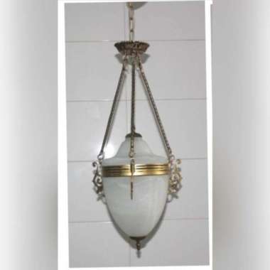 FL 183 / 3 LAMPU GANTUNG HIAS TERAS CLASSIC MINIMALIS KACA KANOPI Putih
