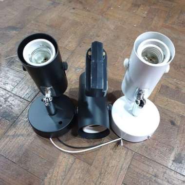 KAP LAMPU SOROT FITTING E27 REL - PLAFON MINIMALIS REL HITAM