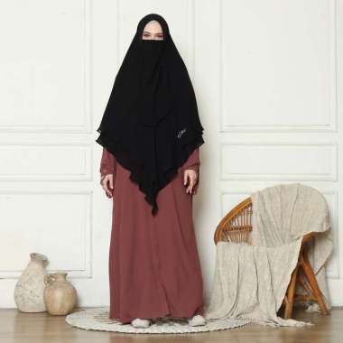 Allev De Krokus Soft Pet Khimar Double Layer Plus Cadar Tali Bahan Lembut Hitam Semua Ukuran