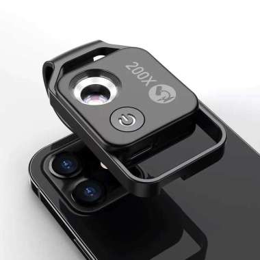Lensa Microscope Smartphone 200X APL-MS002CBK Mikroskop Bekas Jangka Besar Matematika Penggaris Meka