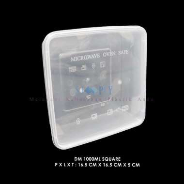 Kotak Makan Plastik Thinwall DM 1000ml SQUARE