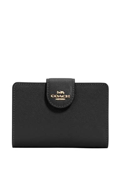 COACH Medium Corner Zip Wallet Black
