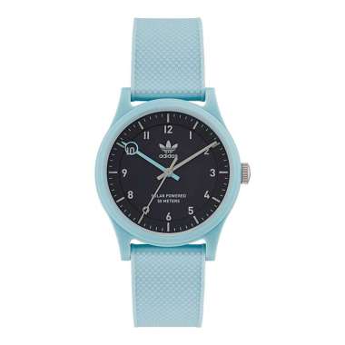 Jam Tangan Unisex Adidas Project One AOST22561 Black Dial Blue Rubber Strap