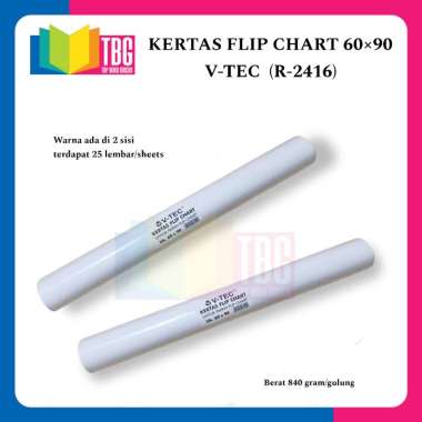 1 GULUNG (25 LEMBAR) KERTAS FLIP CHART 60X90 V-TEC / ART PAPER / ART BOARD (R-2416)