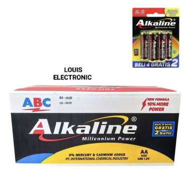 Baterai ABC Alkaline AA A2 Perkarton 4+2 Baterai ( 432 Pcs )