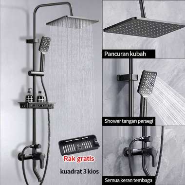 RM 4 in 1Shower Set Shower Set Kamar Mandi K 3 gears+Hitam