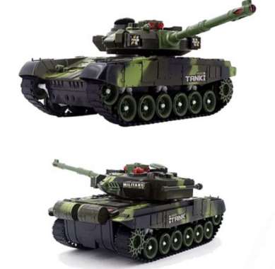 RC WAR TANK LEOPARD REMOTE CONTROL BESAR-MAINAN REMOTE TANK BESAR 2.4 Hijau
