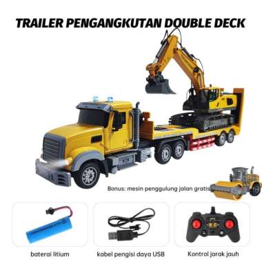 MOBIL REMOTE CONTROL TRAILER SET BESAR RC TRUK TRAILER & RC EXCAVATOR Trailer Set+Exc