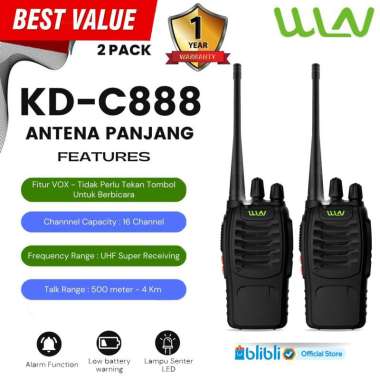 HT WINLAN WLN WALKIE TALKIE KD-C888 PLUS UHF (ISI 2 PCS) ANTENA PANJANG