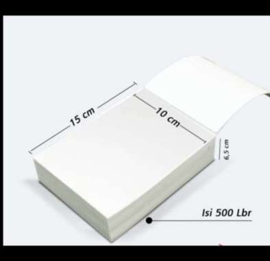 KERTAS LABEL PRINTER THERMAL RESI STICKER 100X150mm 500PCS A6 LIPAT