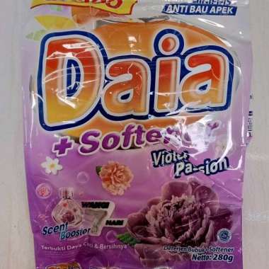 Promo Harga DAIA Deterjen Bubuk + Softener Violet 290 gr - Blibli