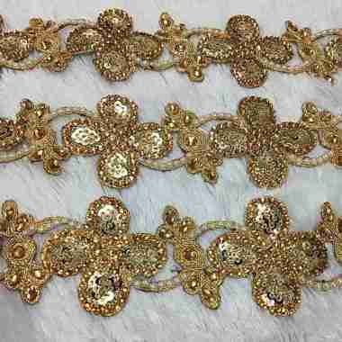 Renda India Bunga Payet Gold