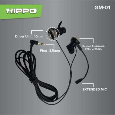 HIPPO WIRED HEADSET GM-01 HANDSFREE CABLE JACK