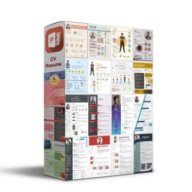 Template Desain Resume | CV Curriculum Vitae Format Power Point Multivariasi Multicolor