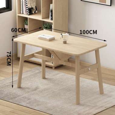 JP 100Persen Kayu Meja Makan Minimalis Meja ma Kayu 100x60x75cm