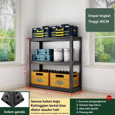 JP Rak Besi Siku 5 Susun Rak Besi Siku Kokoh R ⬛Besi 3L 60*30*80