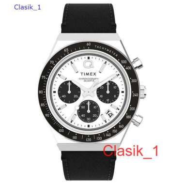 Original 100%!! TIMEX TW2W53400 Jam Tangan Pria Q Chronograph Panda Garansi Resmi