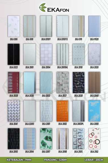 EKA PLAFON PVC /CORAK GARIS/HOLOGRAM/BUNGA/KAYU/MOTIF/GAMBAR(KATALOG)2