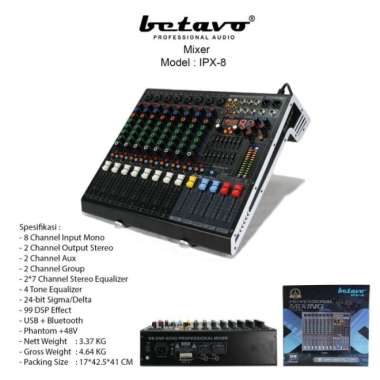 MIXER AUDIO BETAVO 8 CHANNEL IPX 8 BLUETOOTH ORIGINAL