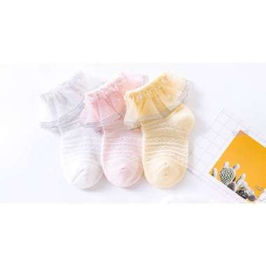 Kaos Kaki Renda Bayi Perempuan Katun Baby Socks S(0-6bulan Putih