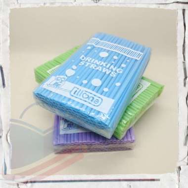 Sedotan Plastik ILLONA Tumpul Warna Warni - S01 Polos 60gr