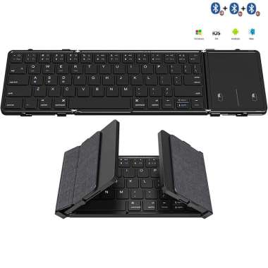 Mini Folding Wireless Bluetooth 5.1 keyboard 3Channels Connection for Windows Android IOS Tablet Pho