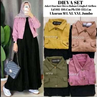 DIEVA SET | SETELAN WANITA REMAJA DEWASA | SET GAMIS OUTER Dusty