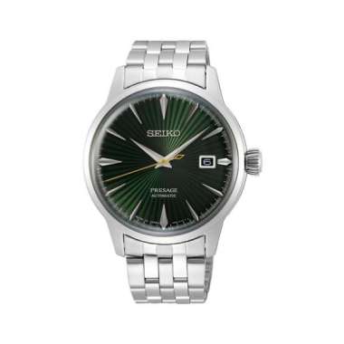 Jam Tangan Seiko Presage Cocktail Time Mockingbird Green Pria 100% Original Silver Stainless Steel S