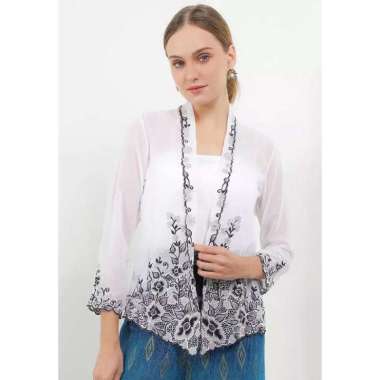 Batik First Embroidery-manual Outer Kebaya Long/Slv XL WHITE