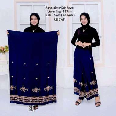 SARUNG SANTRI PUTRI DEWASA MOTIF NU NU ( Nahdhotul Ulama' ) Navy
