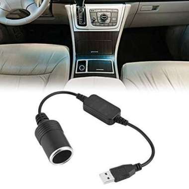 Konverter USB ke Lighter Plug Colokan Mobil Power Socket 5 V to 12 V