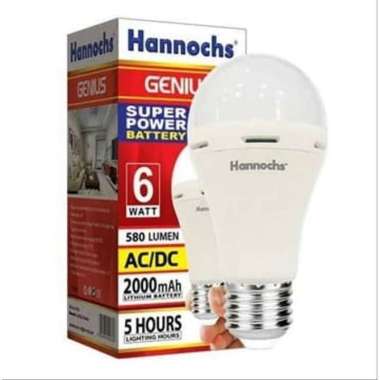 Lampu LED Emergency Hannochs 6 Watt MENYALA SAAT MATI LISTRIK GARANSI