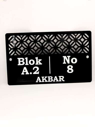 Nomor Rumah Alamat Rumah Custom Akrilik UV Print Laser CUT Nomor Rumah