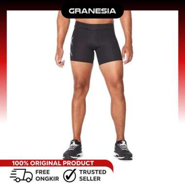 2XU Mens Compression 1/2 Short MA4508BBS|Celana Pendek Lari Fitness Pria S
